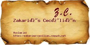 Zakariás Cecílián névjegykártya